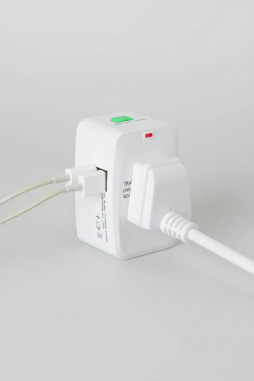 Adaptador de Corriente Universal para Viajes con 2 Puertos USB