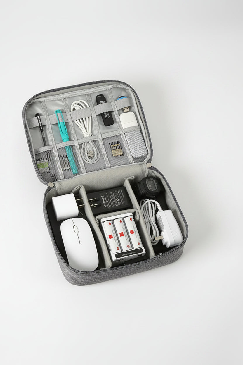 Estuche Organizador de Cables y Accesorios Electrónicos - 1 Nivel