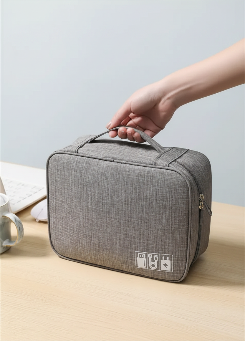 Estuche Organizador de Cables y Accesorios Electrónicos - 1 Nivel