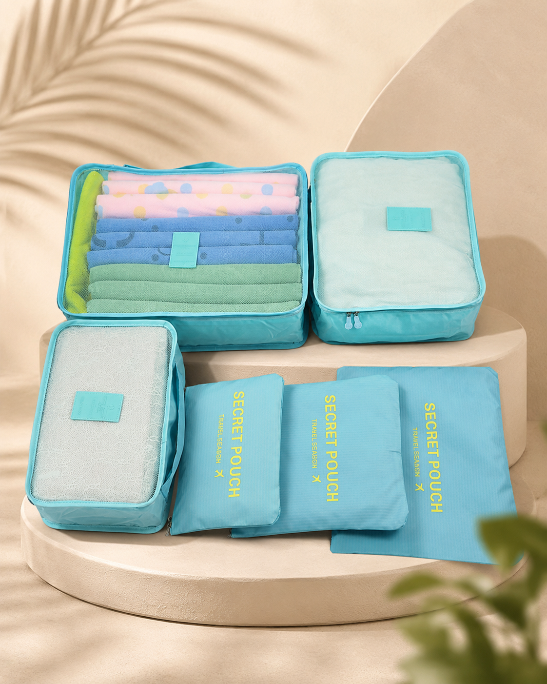 Set de 6 Cubos Organizadores de Equipaje para Maleta de Viaje
