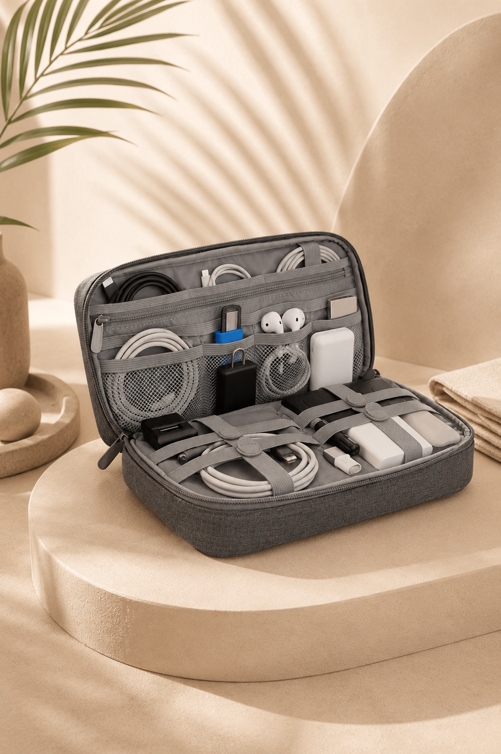 Estuche Organizador de Cables y Tecnología Premium - 2 Niveles