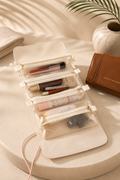 Cosmetiquera de Viaje Desplegable 4 en 1 Tipo Cuero Sintético