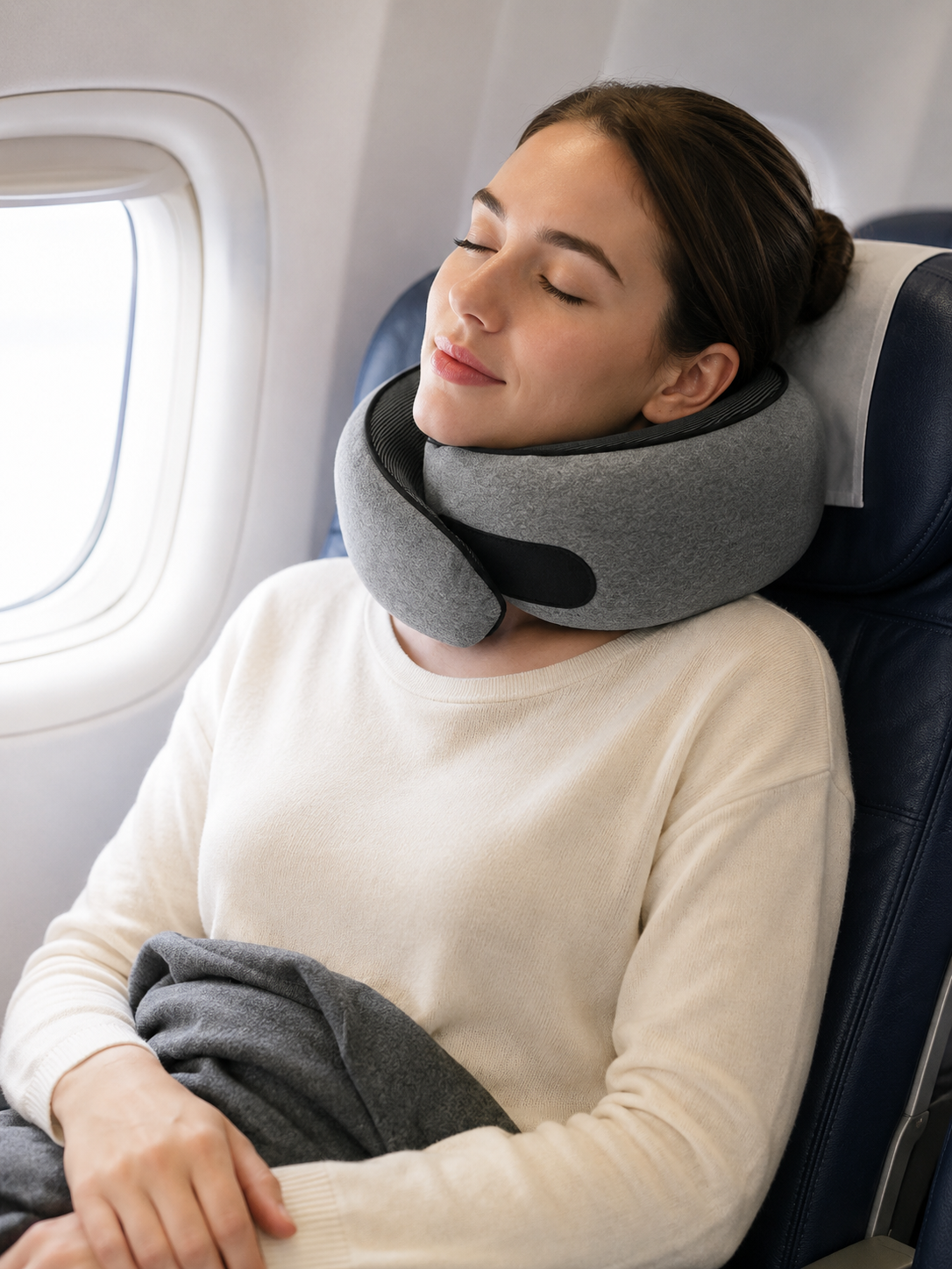 Almohada de Viaje Ergonómica Memory Foam + Kit de Accesorios